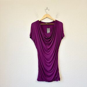 NWT A|X ARMANI EXCHANGE Cowl Neck Draped Mini Dress Bodice in Boysenberry